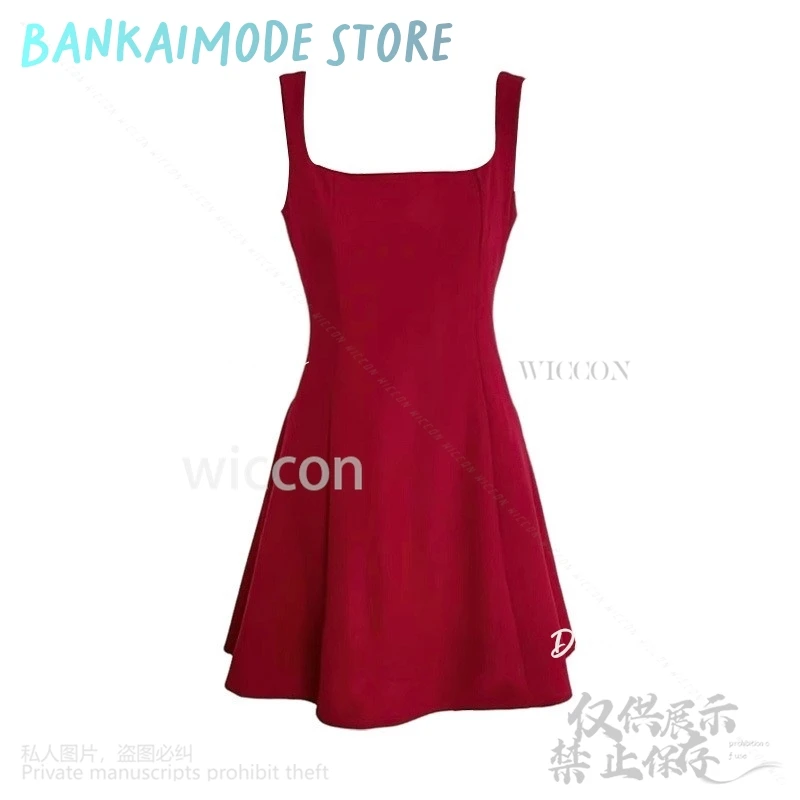 Аниме-игра MiSide, косплей, маленькая Мита Мита, детский костюм, красное платье, парики Лолиты с бантом для Хэллоуина, Рождества, индивидуальный заказ