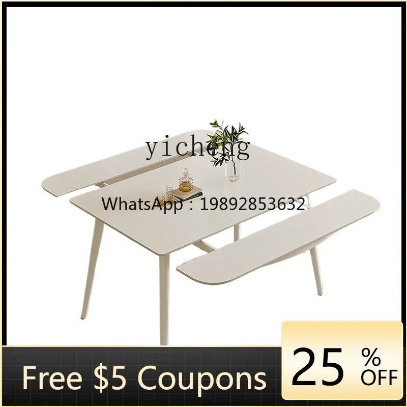 

ZZ Stone Plate Dining Table Foldable Retractable Household Small Apartment Square Dining Table Variable round Table