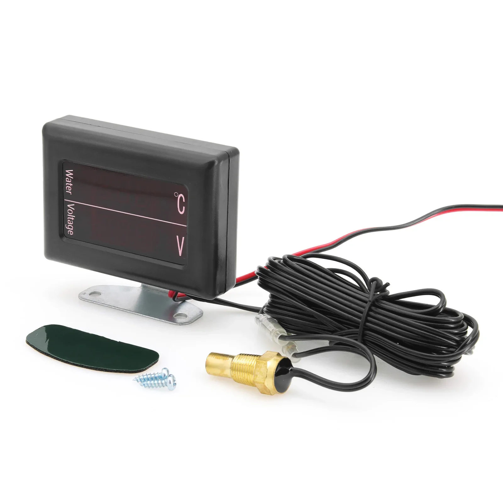 2 in 1 Dual LED Digital Gauge Auto Car Water Temperature Voltmeter Ammeter Volt Meter Universal with NPT 1/8 Sensor 12V 24V