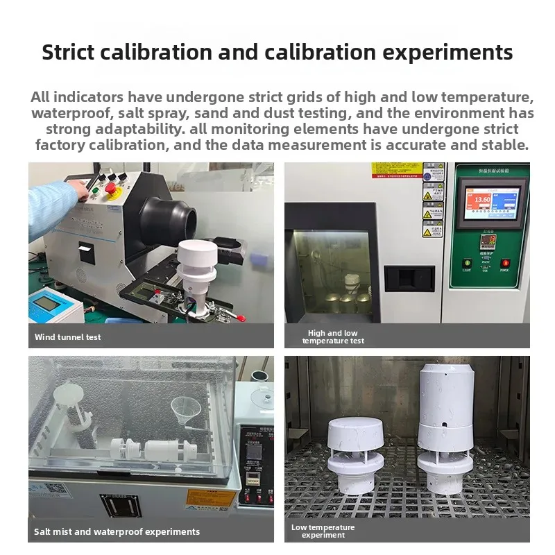 Sensore di temperatura e umidità della qualità dell'aria CE 4G RS485 Direzione della velocità del vento ad ultrasuoni a pioggia Stazione meteorologica compatta 6 in 1