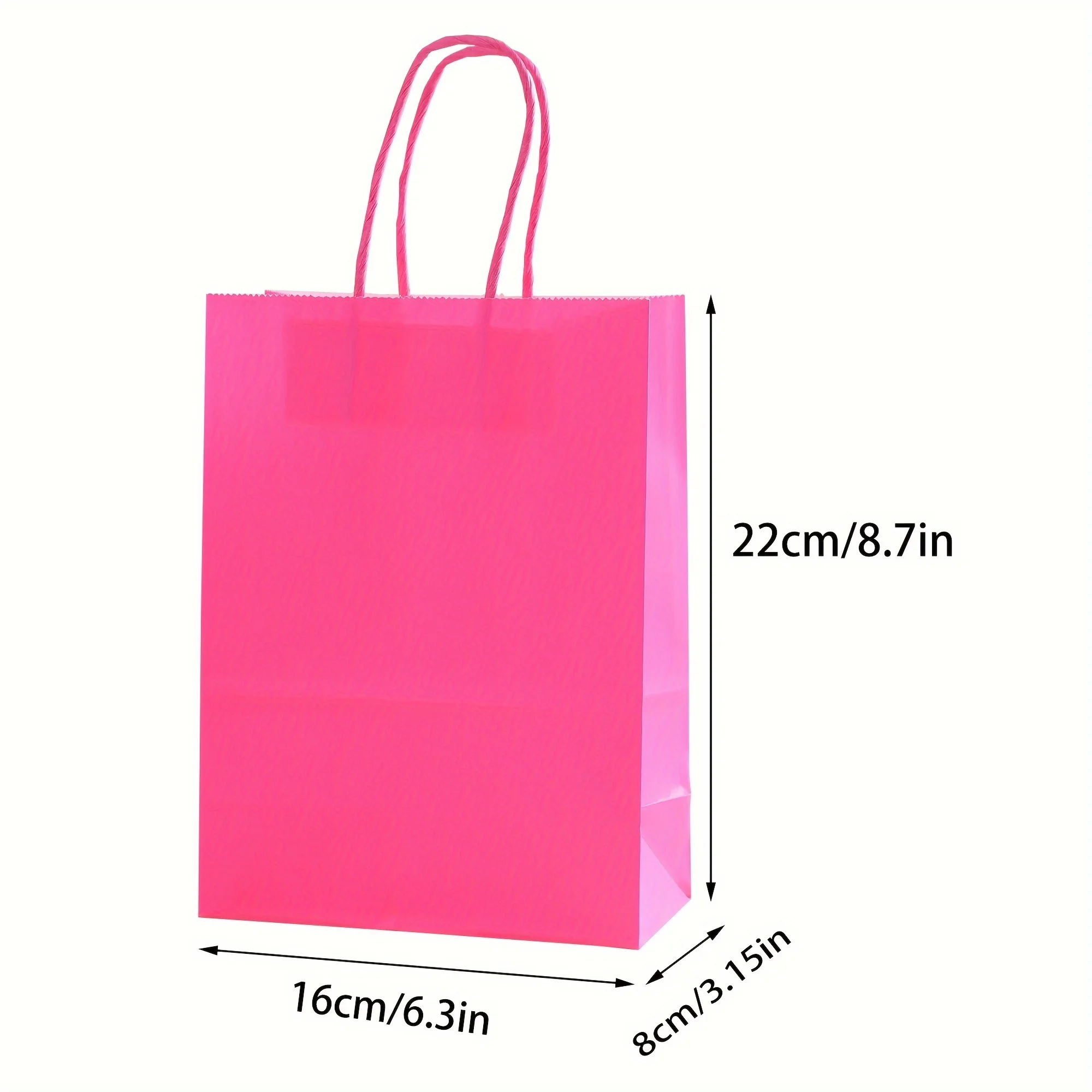 5pcs Medium Gift Bags 21x15x8cm - Multicolor Kraft Paper Bags for Birthday, Wedding, Party Favors, Shopping Totes