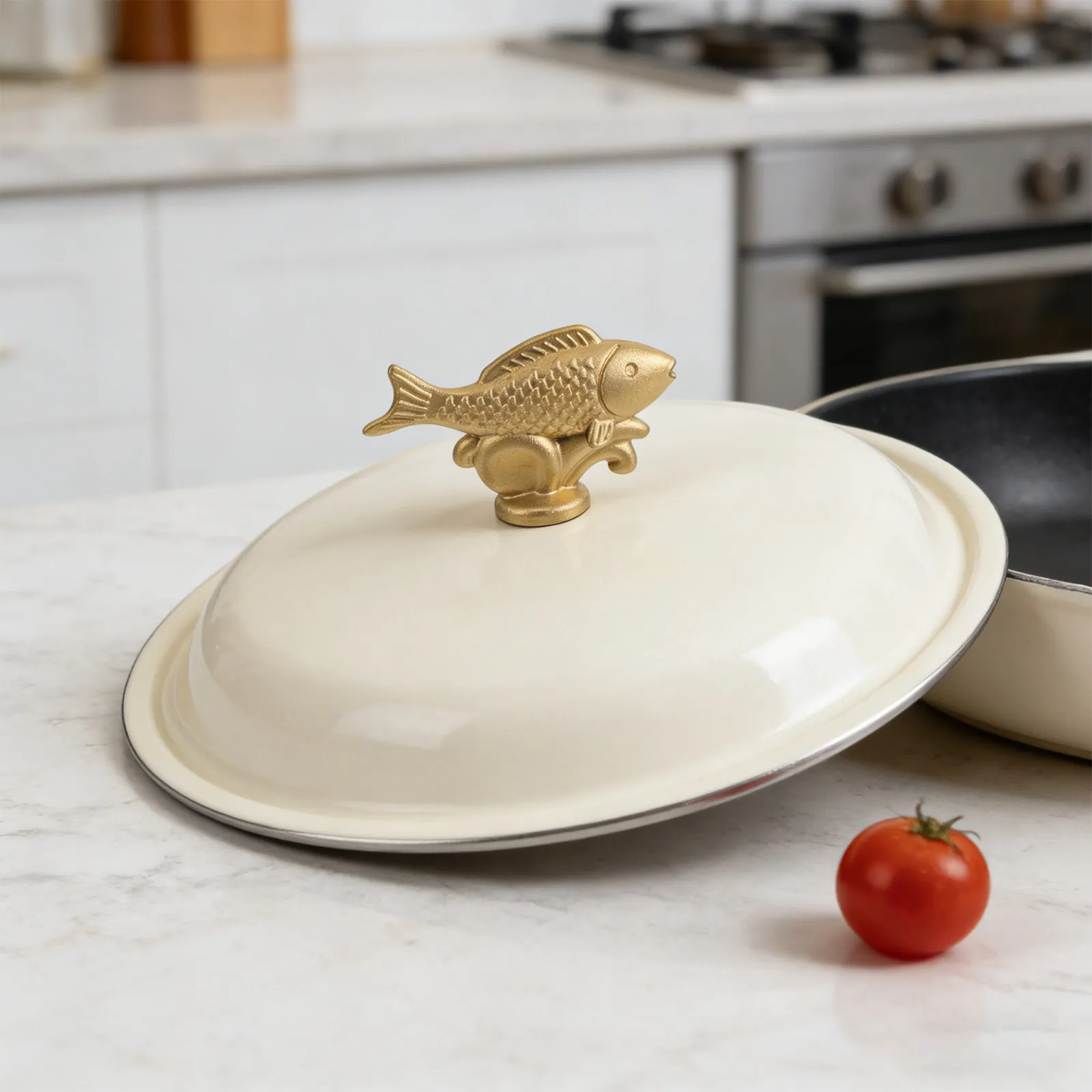 Pot Lid Handle Replacement Cartoon Fish Shape Anti-Scald Heat Resistant Cooking Lid Knob for Pressure Cooker Universal Fit