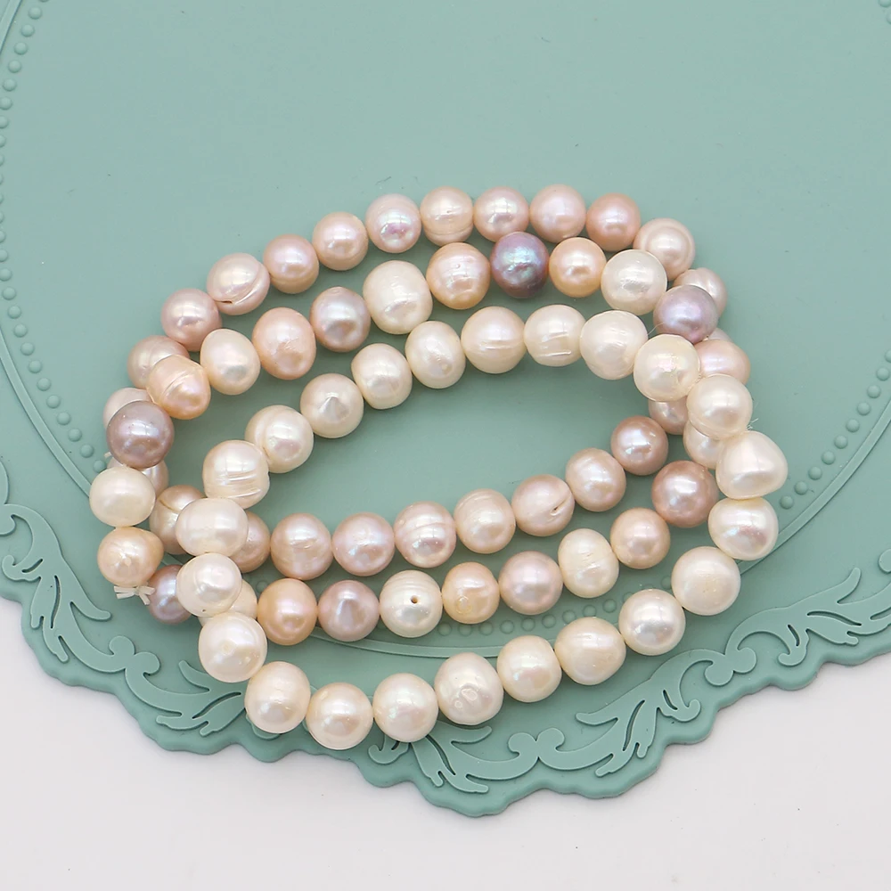 

8-9mm Natural Freshwater Screw Pearl Beaded Bracelet With No Buckle Jewelry Accessory 1strand For Fashion Woman/man Giving Gift