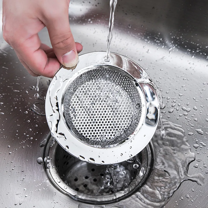 Stainless Steel Kitchen Sink Strainer Basket - Fine Mesh Filter Basket for Drain Catcher, Prevents Clogging, Easy Clean