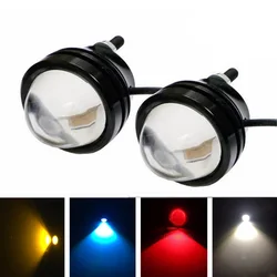 2pcs 12V LED Fish Eye Projector Lens Fog Lights Car DRL Daytime Running Light Eagle Eye Brake Reverse Parking Lamps Universal