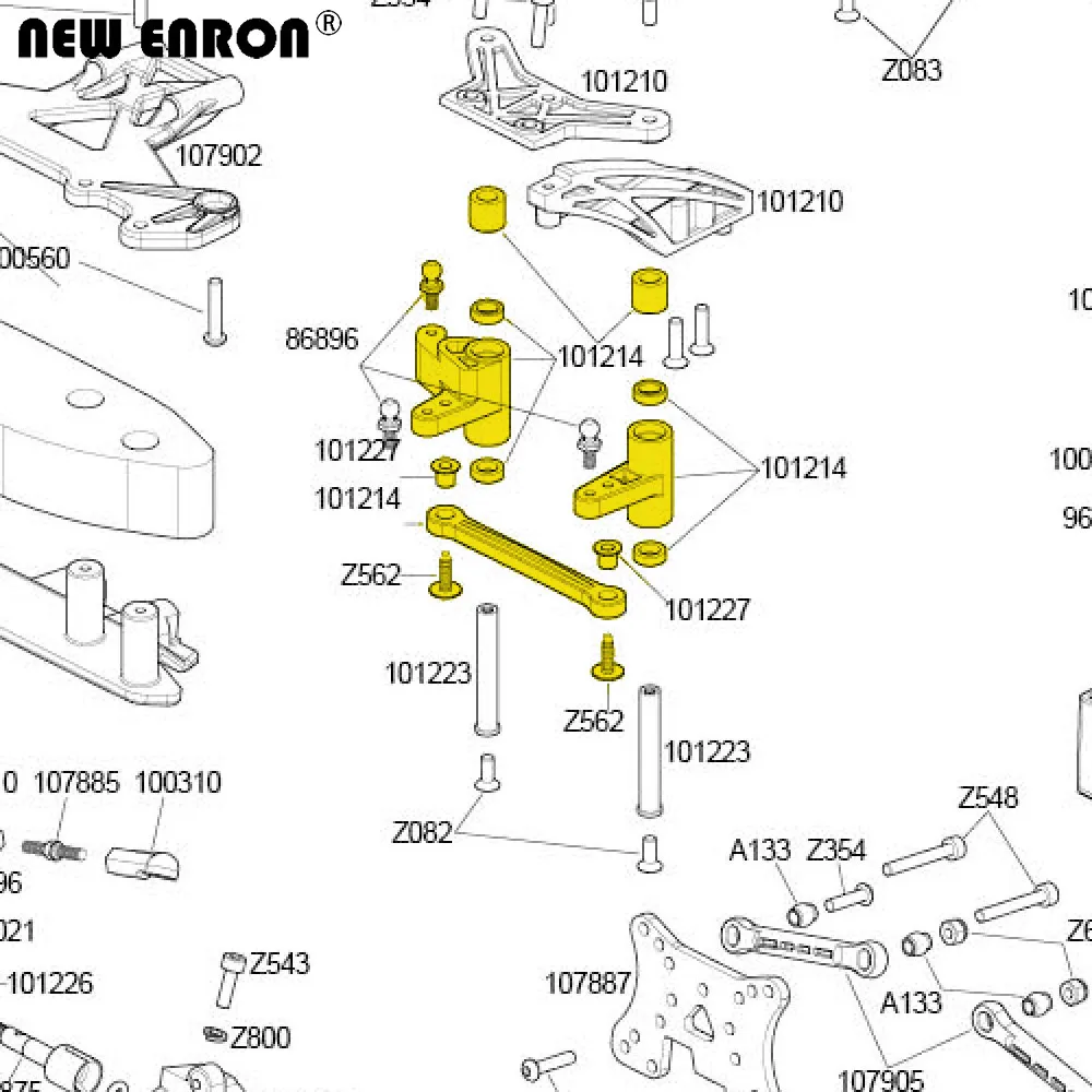 Replace 101214 1:10 Aluminum Steering Assembly Bellcrank With