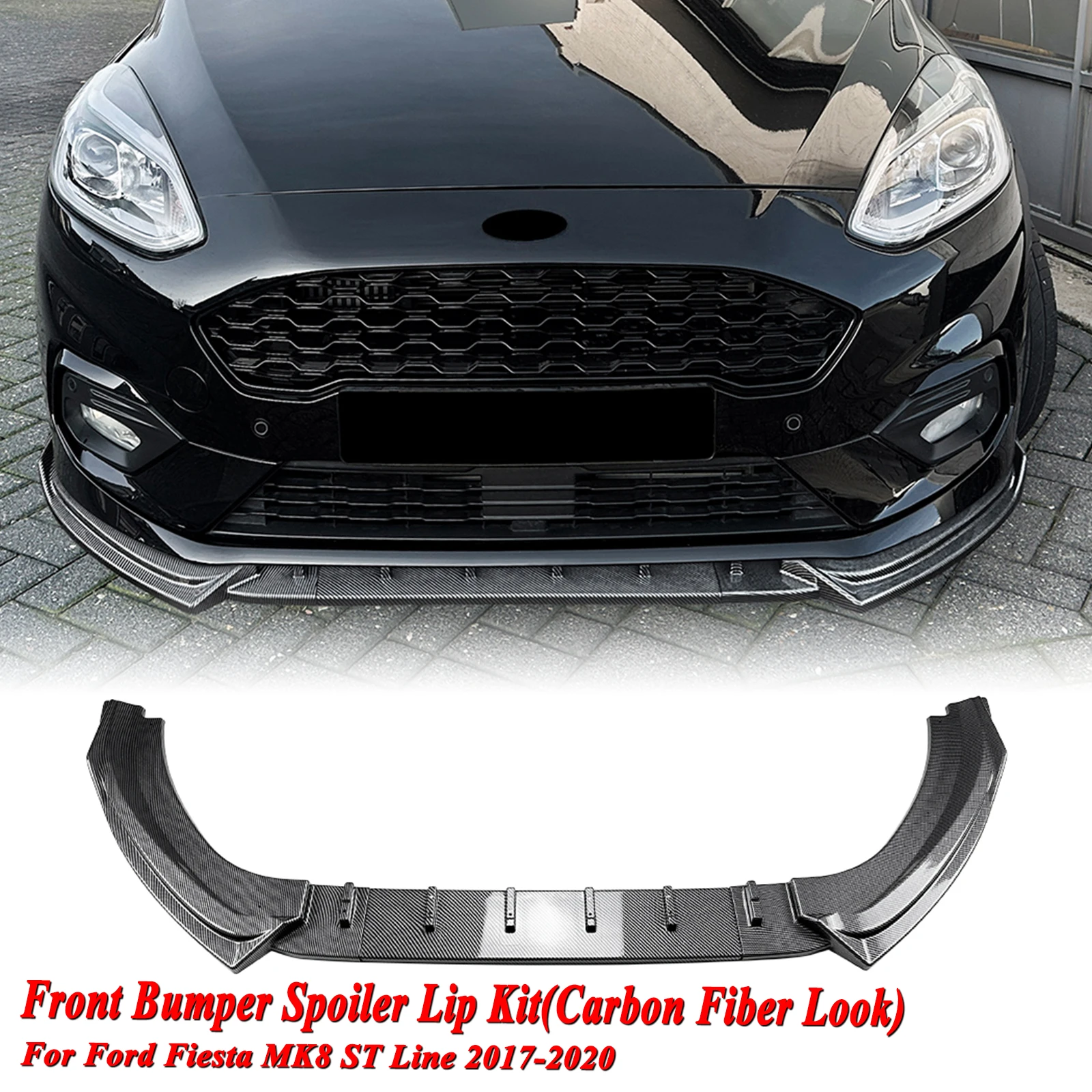 

Передний бампер, спойлер, нижний сплиттер для подбородка для Ford Fiesta MK8 ST Line 2017-2020