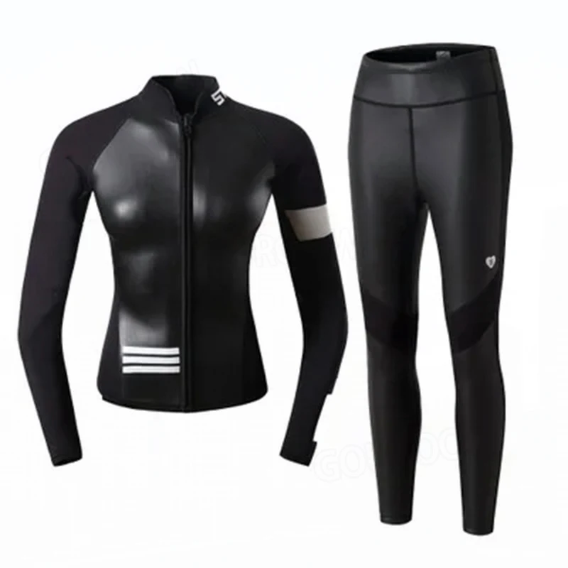 

2024 Diving Suit 2MM Women Wetsuit Split Long Sleeved Top Kitesurf Surf Surfing Spearfishing Jacket Pants Clothes Wet Suit