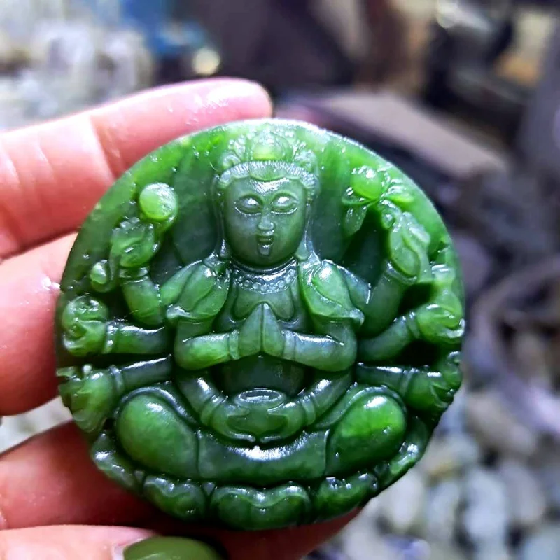 Hetian Jade Jade Thousand-Hand Guanyin Pendant Factory Price Wholesale