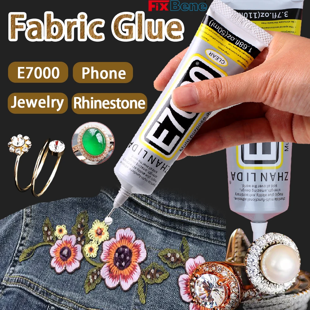 E7000 cola tecidos têxteis roupas jóias strass adesivo de couro cristal claro hobby telefone artesanato pérolas gem pulseira bond