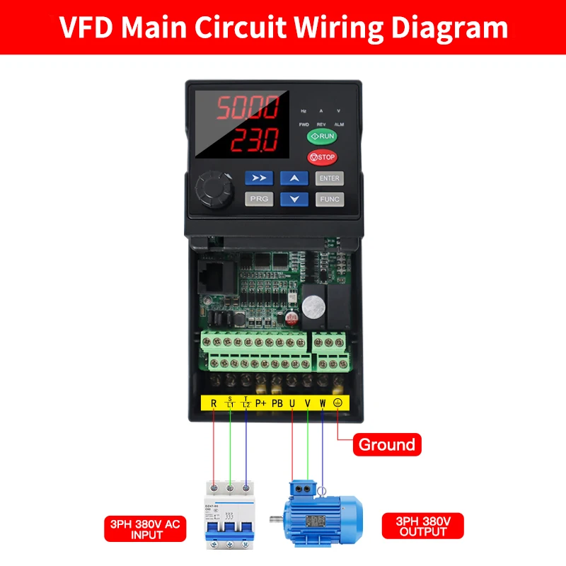 

Mini VFD Inverter Frequency Converter 220V 380V 1.5kW/2.2kW/4kW 50/60Hz Variable Frequency Drive VSD Controller 3Phase Output