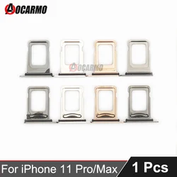 1Pcs/Lot For Apple iPhone 11 Pro / 11Pro Max 11PM SIM Card Tray Drawer Holder Single Dual Slot Replacement Parts