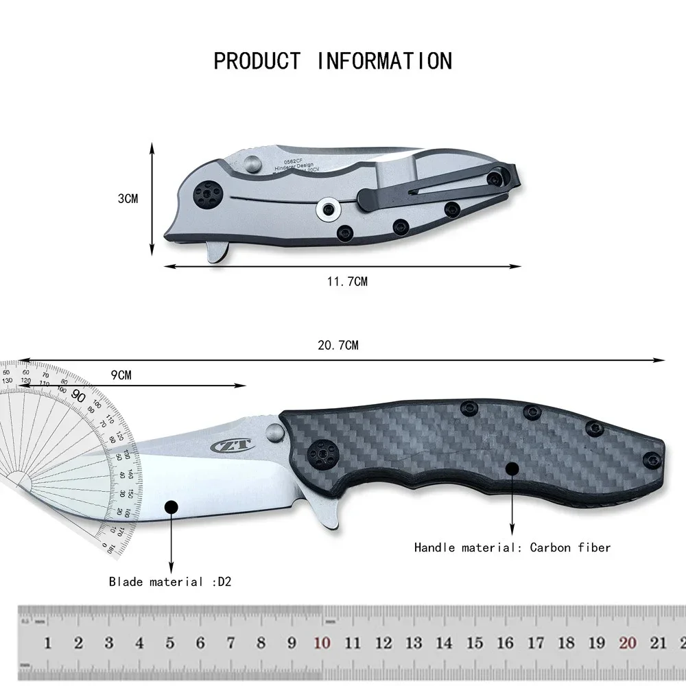 0562 Ball Bearing Flipper Folding Knife 8Cr13Mov Blade 420+G10/Carbon Fiber Handle Camping Hunting Knives Pocket Tactical Tools