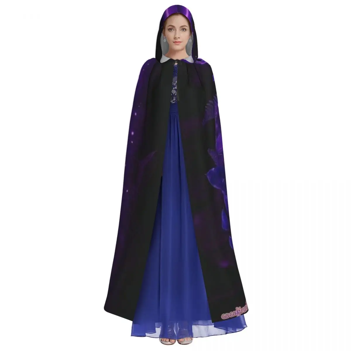She Is My Mami Rhea Ripley Bootleg Wrestler Long Hooded Cloak Witch Medieval Costume Cosplay Cape HalloweenCoat Adult Unisex - view 4