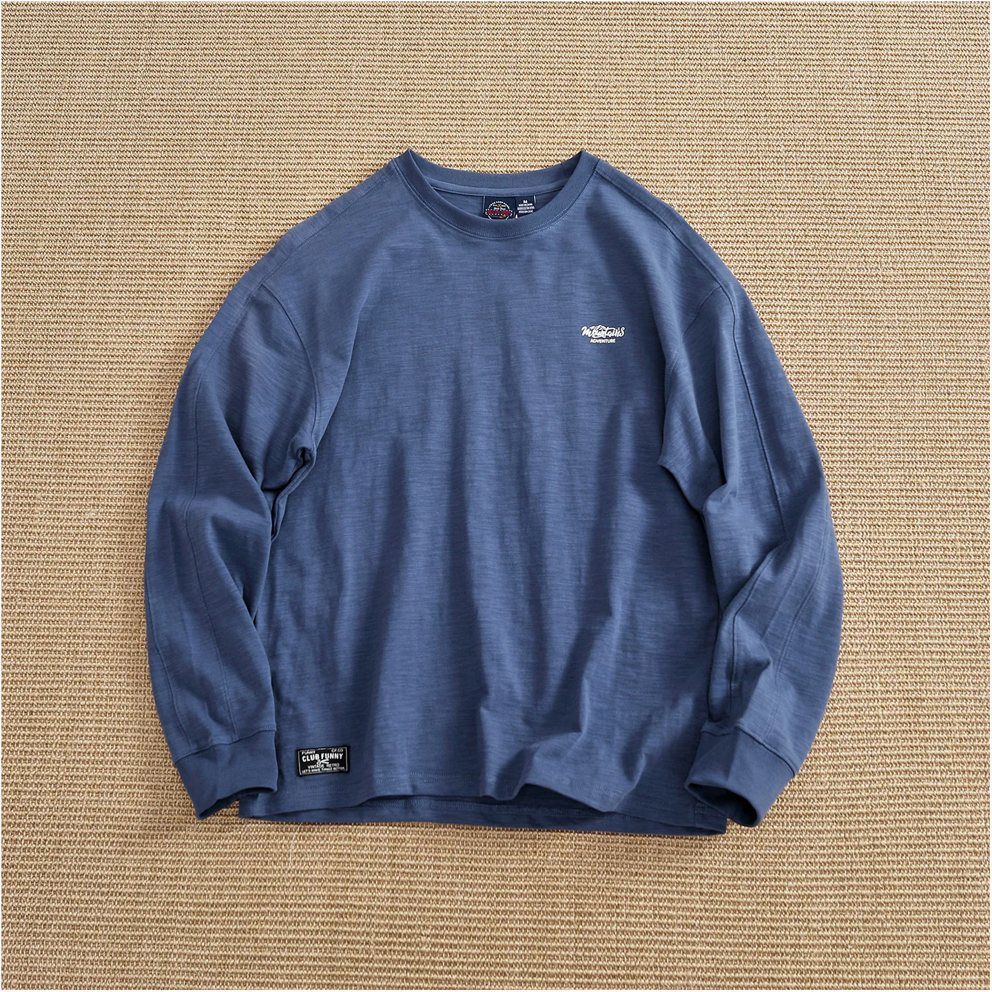 2026 Autumn New American Retro Breathable Bamboo Cotton Letter Printed Long-sleeved T-shirt Men's Fashion Casual Sport Tops