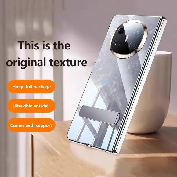 

Electroplated Transparent Magnetic Hinge Protection Case For Huawei Mate X6 X5 X3 Bracket Protective Case With Tempered Film