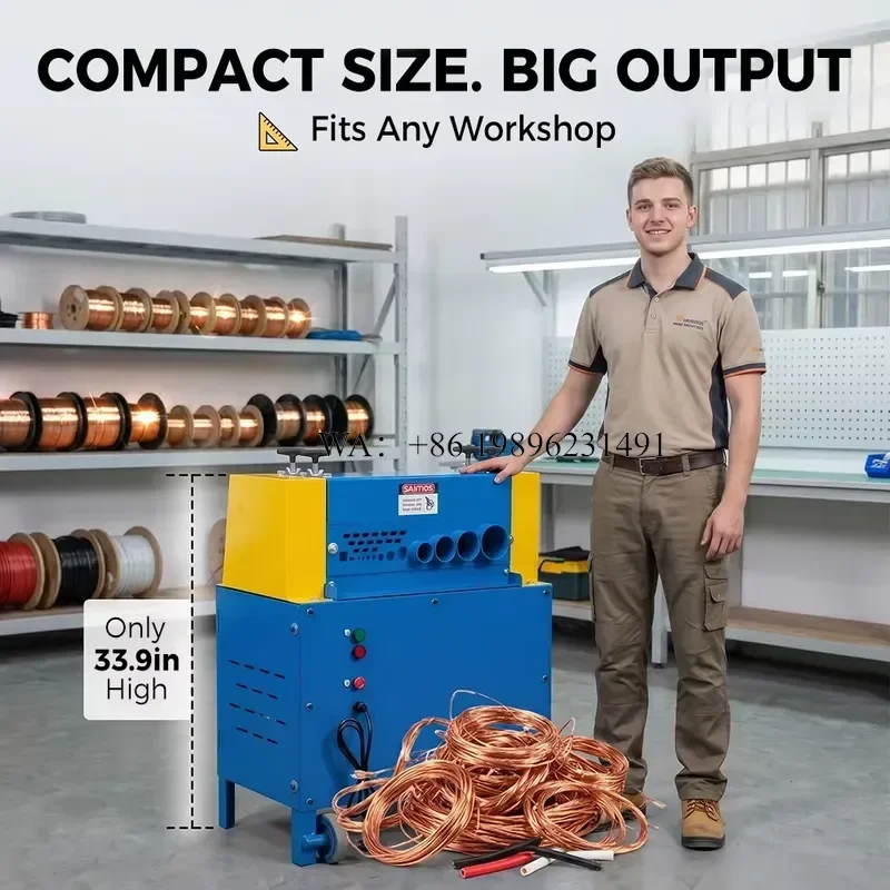 Wmwmnu for Dual-Blade F70 Cable Stripping Multi Feeding Holes Adjustable Blades Scrap Copper Aluminum Wire Stripper