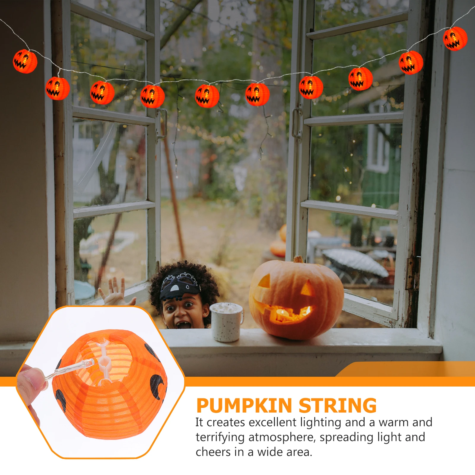 

Halloween Led Pumpkin Lantern String Lights Durable Premium Cloth Material Decorative Party Festival Light Set For Home Bar
