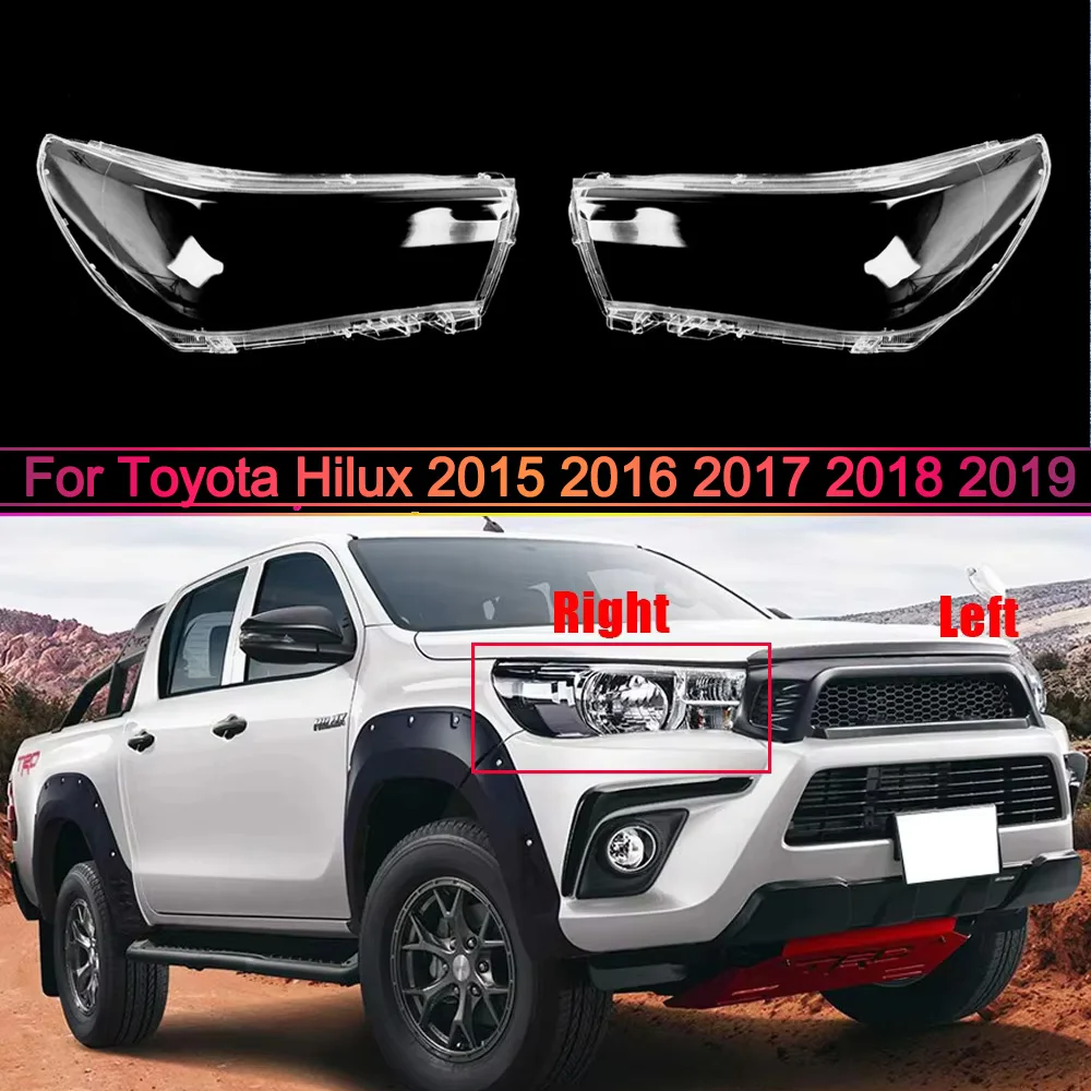 

For Toyota Hilux 2015 2016 2017 2018 2019 Low Headlamp Cover Transparent Headlight Shell Lens Plexiglass Auto Replacement Parts