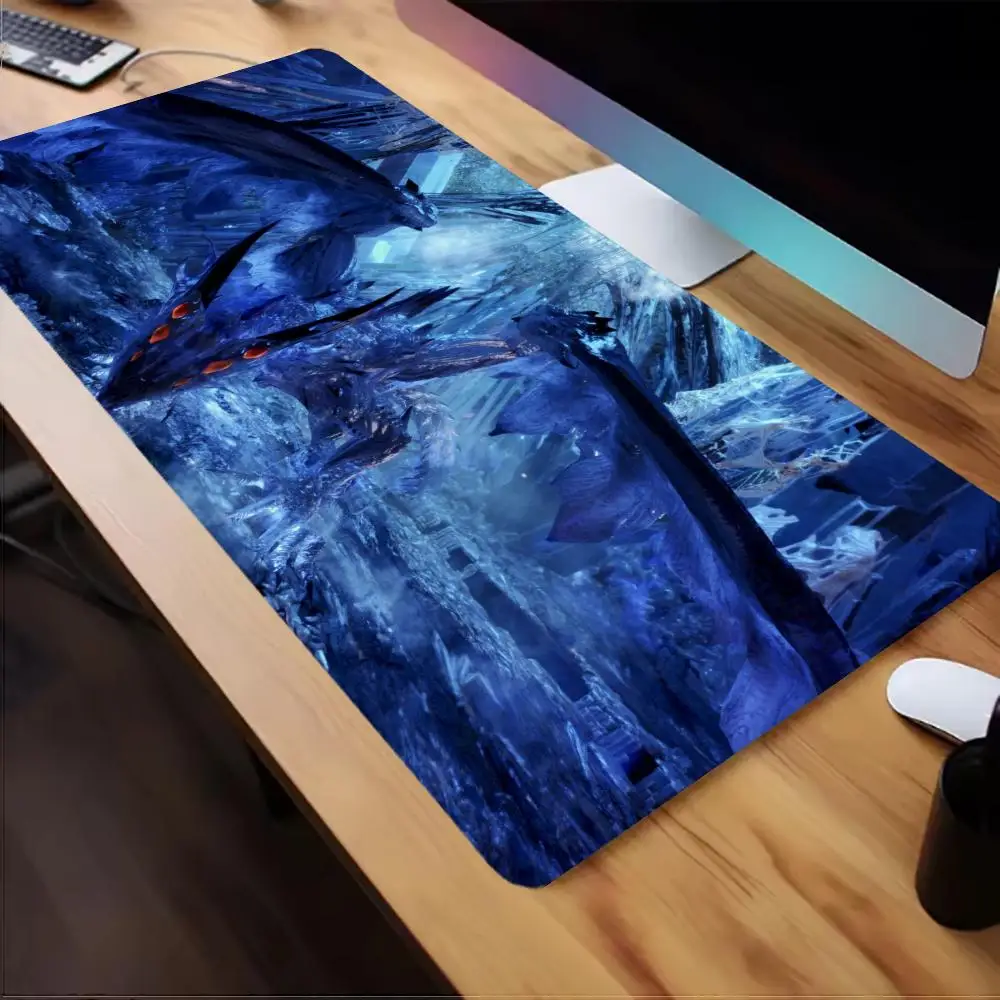 Penjualan laris Monster Hunter mouse pad XXL alas mouse anti selip aksesoris kantor komputer alas mouse karpet permainan e-sports.