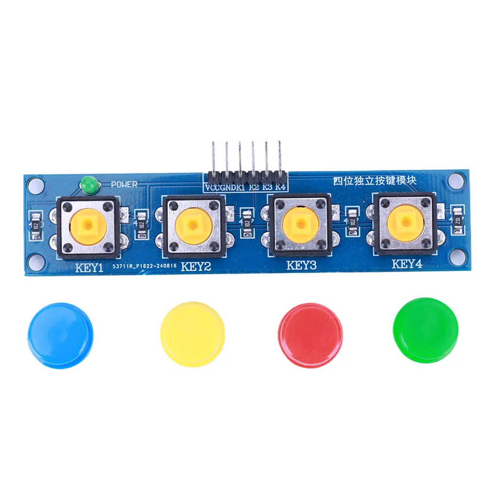 4 Independent Buttons Touch Button Module with Hat & LED Indicator Keypad Module for Arduino ARM Raspberry Pi