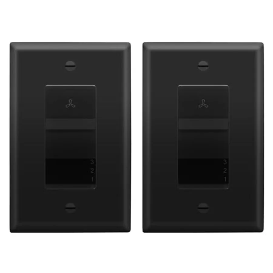 

3-Speed Fan Switch, S Switch for Fan, Ceiling Fan Control Switch, 120V, 2.5A Motor, Single Pole, Modern Upgrade, UL Listed, The