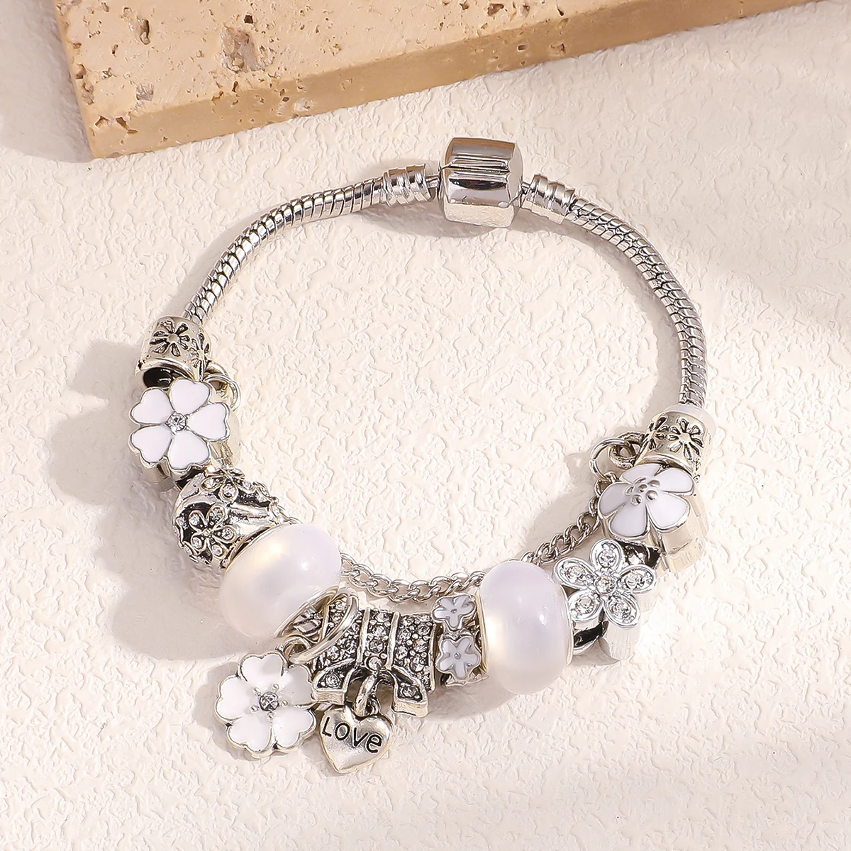 1 best-selling bracelet trendy DIY boutique glass inlaid diamond bracelet with Pan family style personalized jewelry bracelet