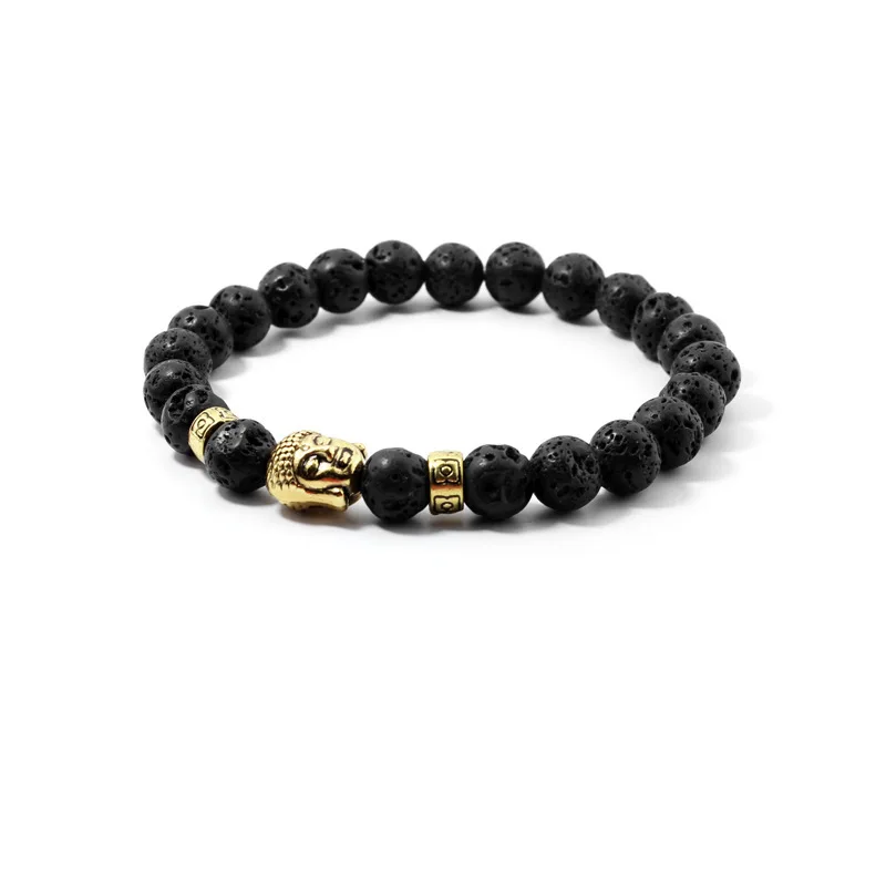 New Buddha head Men Charm Bead Bracelet Women Fashion Gallstone Natural Stone Bracelets Yoga Jewelry Party Gift B1087