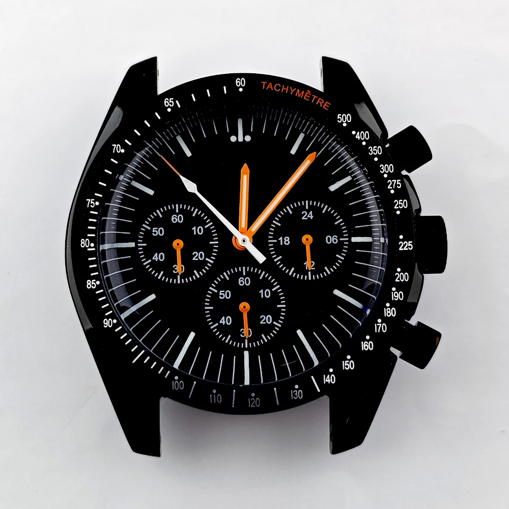 Boîtier de montre VK63 pour hommes, boîtier en acier inoxydable, boîtier en verre Aleck, logo personnalisé, cadran adapté au mouvement VK63, accessoires de montre