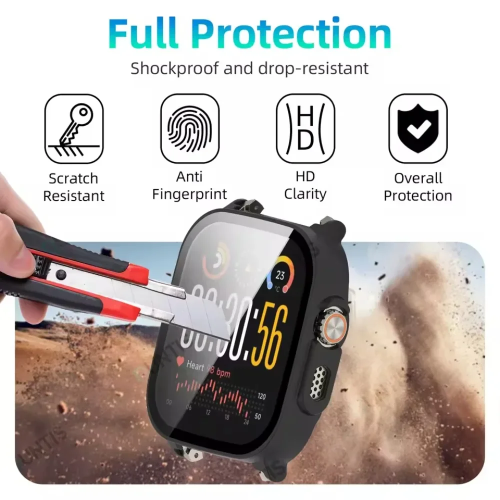 Tempered Glass+PC Case for Realme Watch 5 Anti-scratch Cover Anti-fall Protective Shell for Realme Watch 5 Replace Accessories