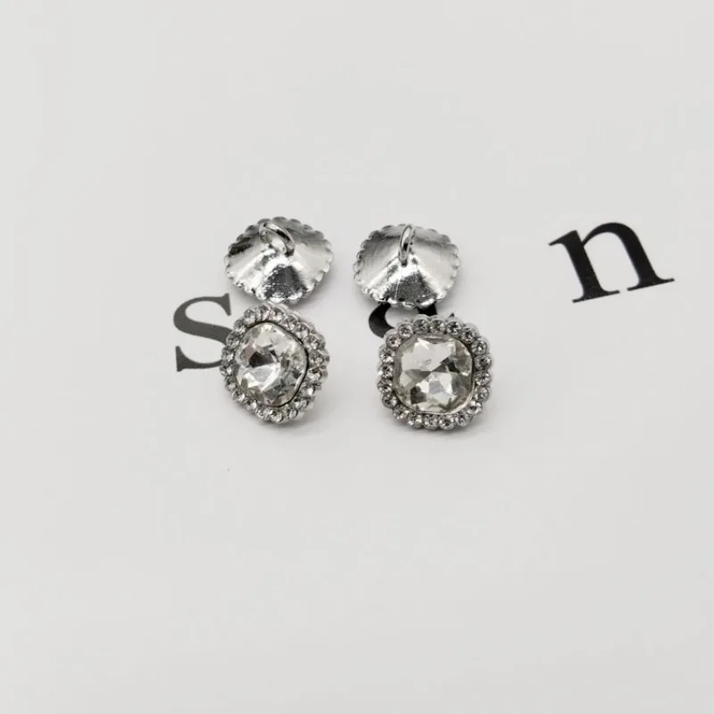 10 pezzi bottoni diamantati 12mm bottoni con gambo in metallo con strass alla moda accessori per abbigliamento donna