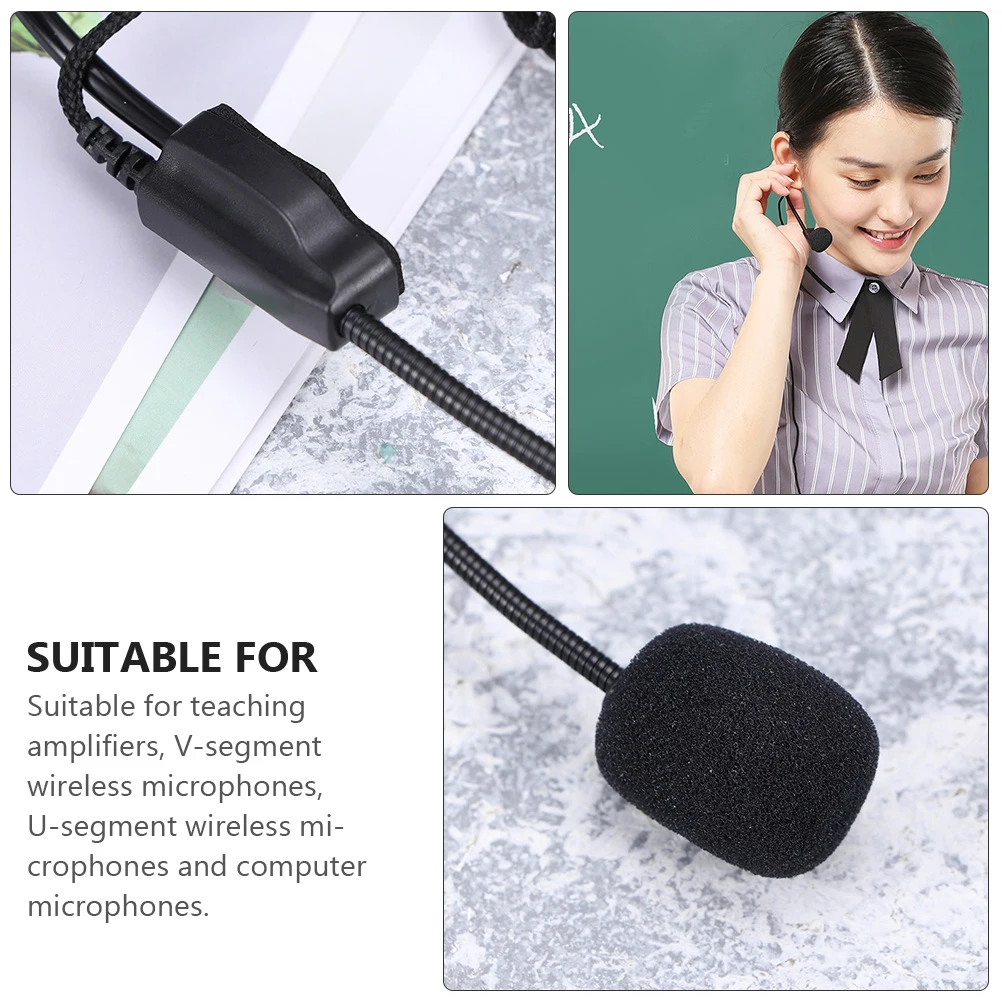 

4pcs Threaded Wire-mouth Microphone Headset Speaking Plastic Amplifier Headphones Work Portable One-way Mic Adjustable Arm Clear