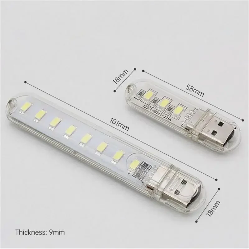 Mini LED Reading Light USB Plug Style 3/8 LEDs Night Light Warm/White Light 5V Portable Lamp for PC Laptop Mobile Power