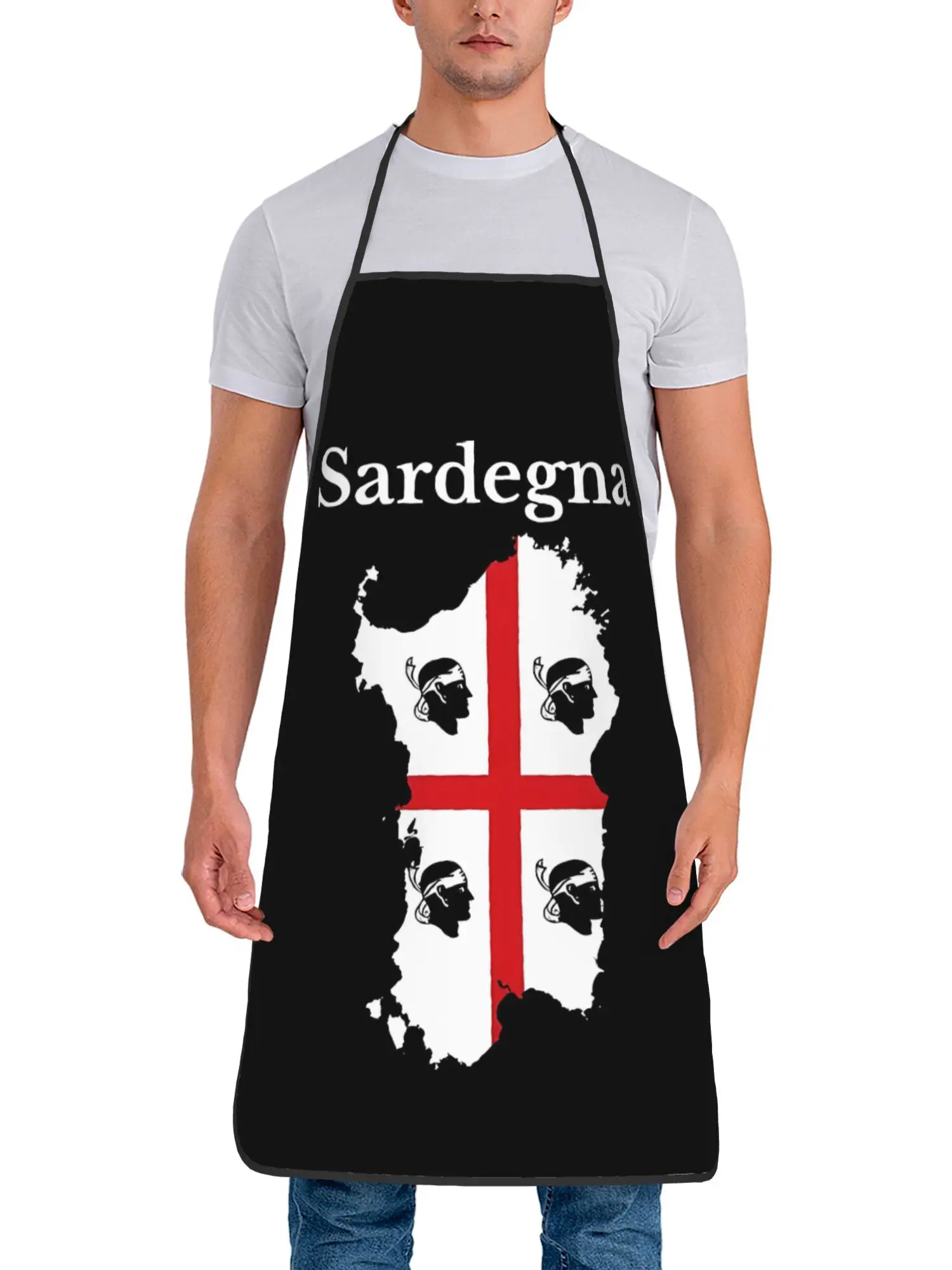 Sardegna Sardinia Map Flag Kitchen Apron Italian Region Theme Linen Cooking Bibs Chef Aprons Multi Sizes Gift