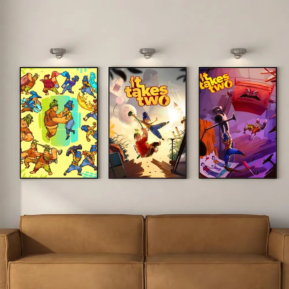 Game I-It T-Takes T-Two Poster PP Self Adhesive Decorative Poster Waterproof Waterproof for Apartment Bedroom
