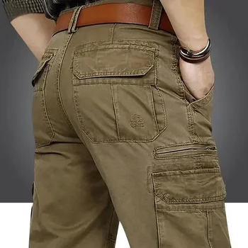 Roupas masculinas jeans tático para homem calças de carga treinamento calças de trabalho calças soltas tamanho grande macacão masculino suor jogging bandas