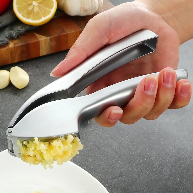 Zinc Alloy Garlic Press Household Ginger Garlic Mash Manual Kitchen Tools Garlic Crusher Home Gadgets