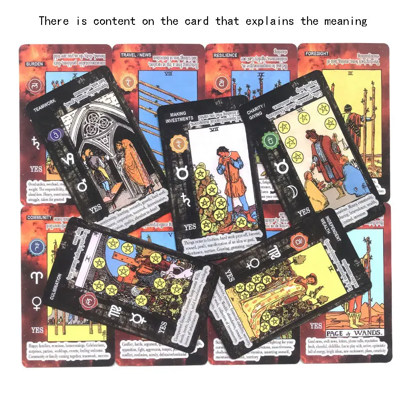 Hot selling Beginners Study Tarot Card Leisure entertainment games Card, family gatherings Tarot Card, board games 78 Card Deck