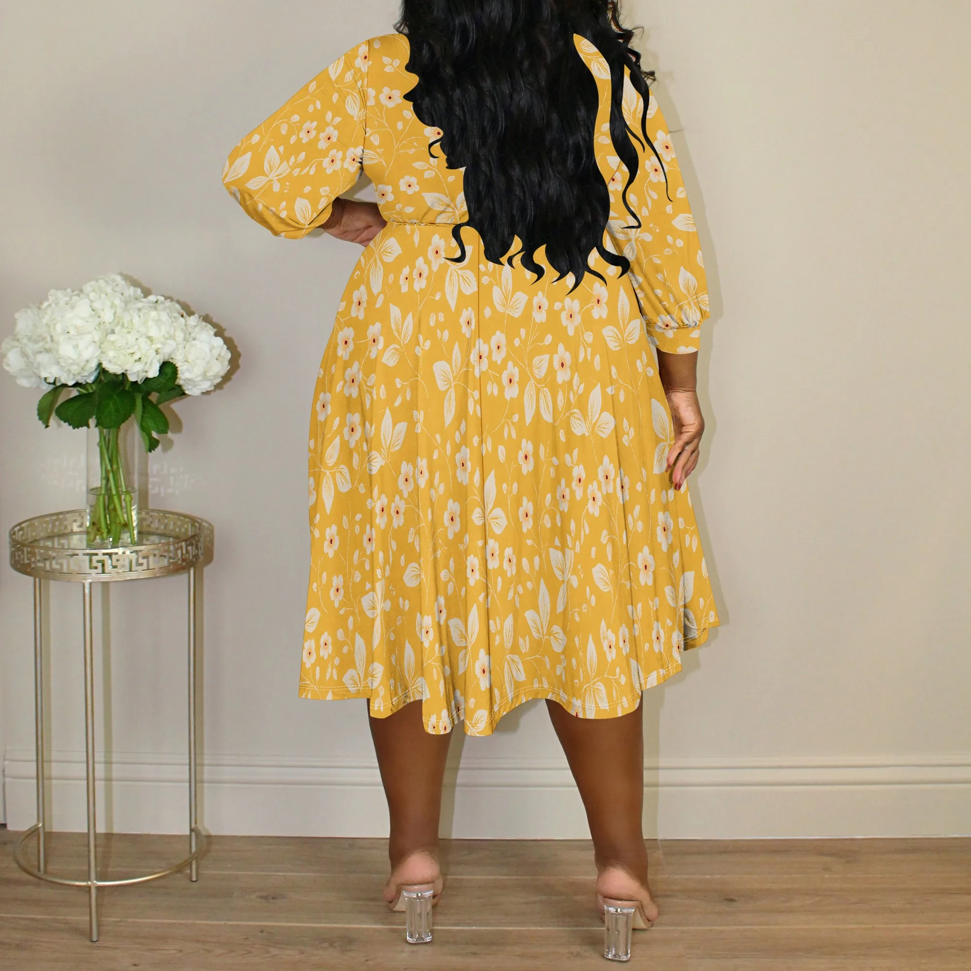 Womens Summer Dresses 2025 Boho Floral Drawstring V Neck Chiffon Lantern Sleeve Beach Vacation Mini Dress Sundress