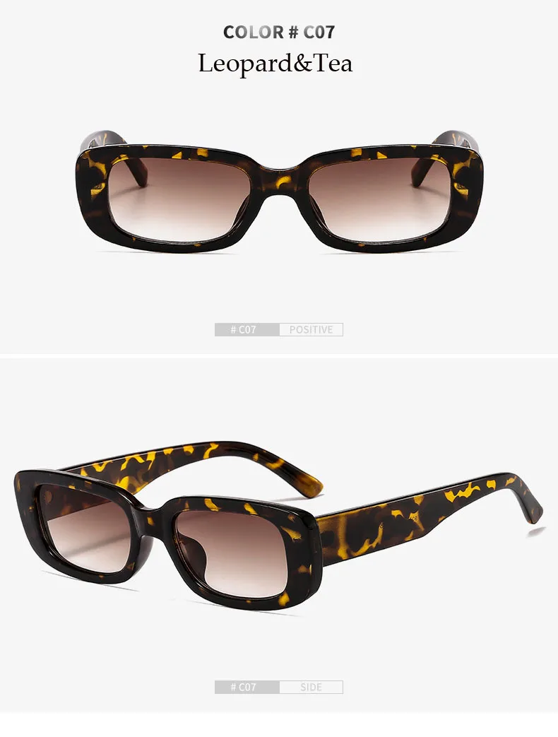 Trendige Mode-Sonnenbrille mit Kleinem Rechteckigem Rahmen für Damen, Luxusmarken-Designer Retro Quadratische Sonnenbrille für Frauen – Detail 18