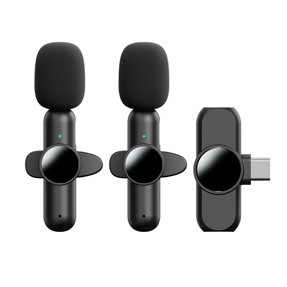 Basix Mini Lavalier Microphone Portable Wireless Live Streaming Microphone Audio Video Recording Microphone for IPhone Android