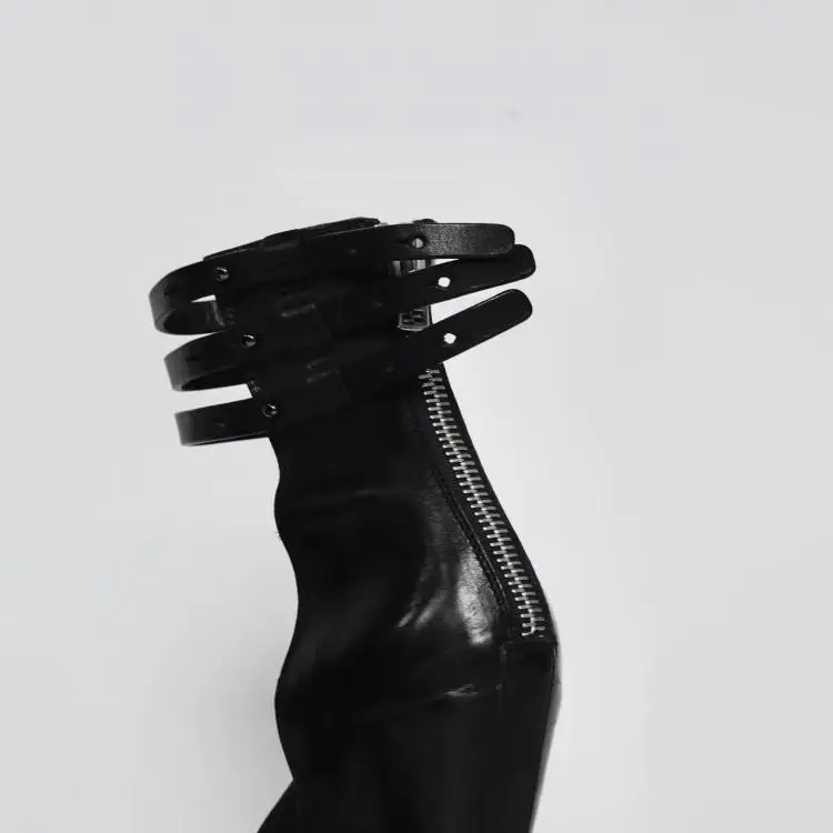 Shoes Women's New European and American Women's Shoes Rear Zipper Thick-soled Wedge Heel Empty Women's Sandals  Platforms Sandal