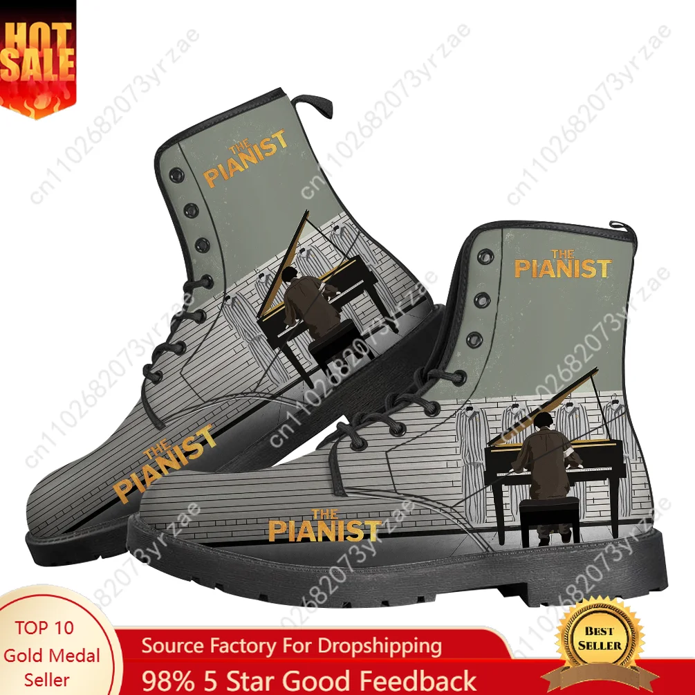 

The Pianist Boot Mens Womens Teenager Casual Boot Outdoor High Quality Casual Lightweight Personalized Pattern Custom Made Shoes
