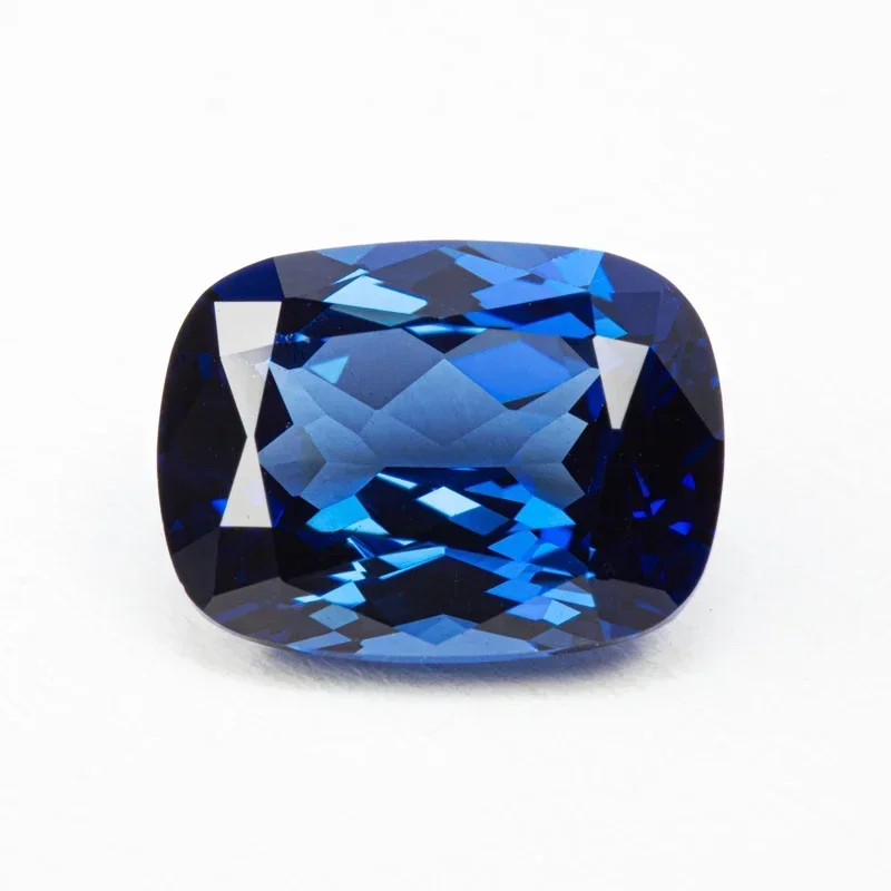 

L-Lab выращенный сапфир королевский синий прямоугольная форма подушки VVS1 для подвесок DIY материал для изготовления ювелирных изделий сертификат на выбор