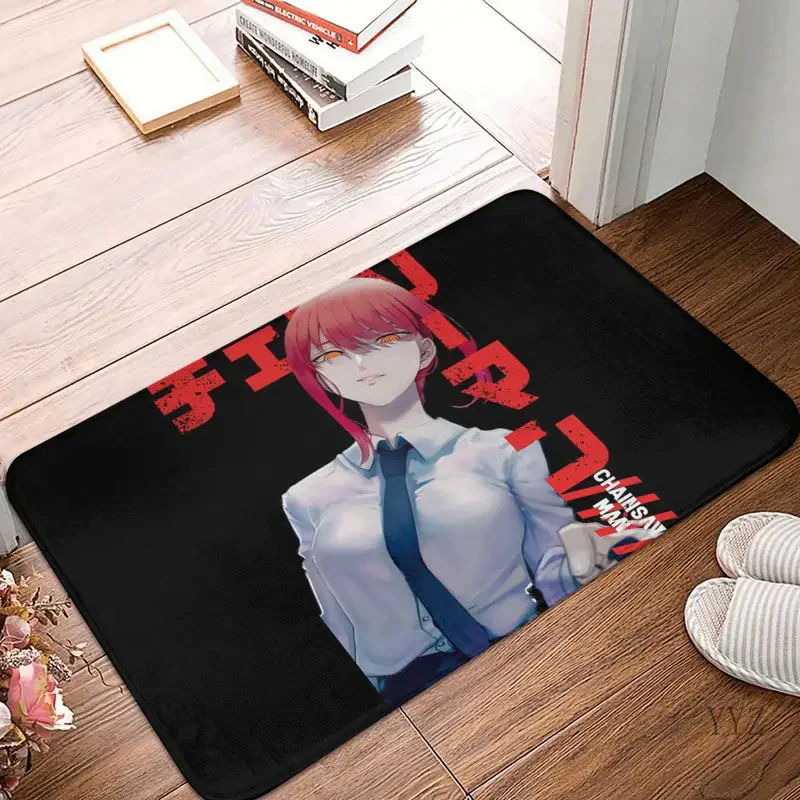 Makima Chainsaw Man Anime Girl Doormat Rug Carpet Mat Footpad Polyester Anti-slip Antiwear Entrance Kitchen Bedroom Balcony