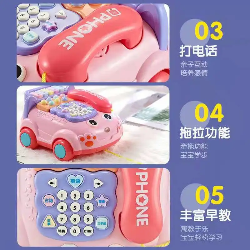 Jouets téléphoniques pour enfants, 0-1-3 ans, bébés jouant à Groundhog, simulation d'histoires, téléphone exécutif, piano, musique, KidsTo