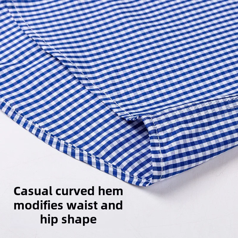 Thin 100% Cotton Plaid Shirts for Men Long Sleeve  Checkered Dress Shirt Mens Blue New  Men Clothing  Button Up Shirt