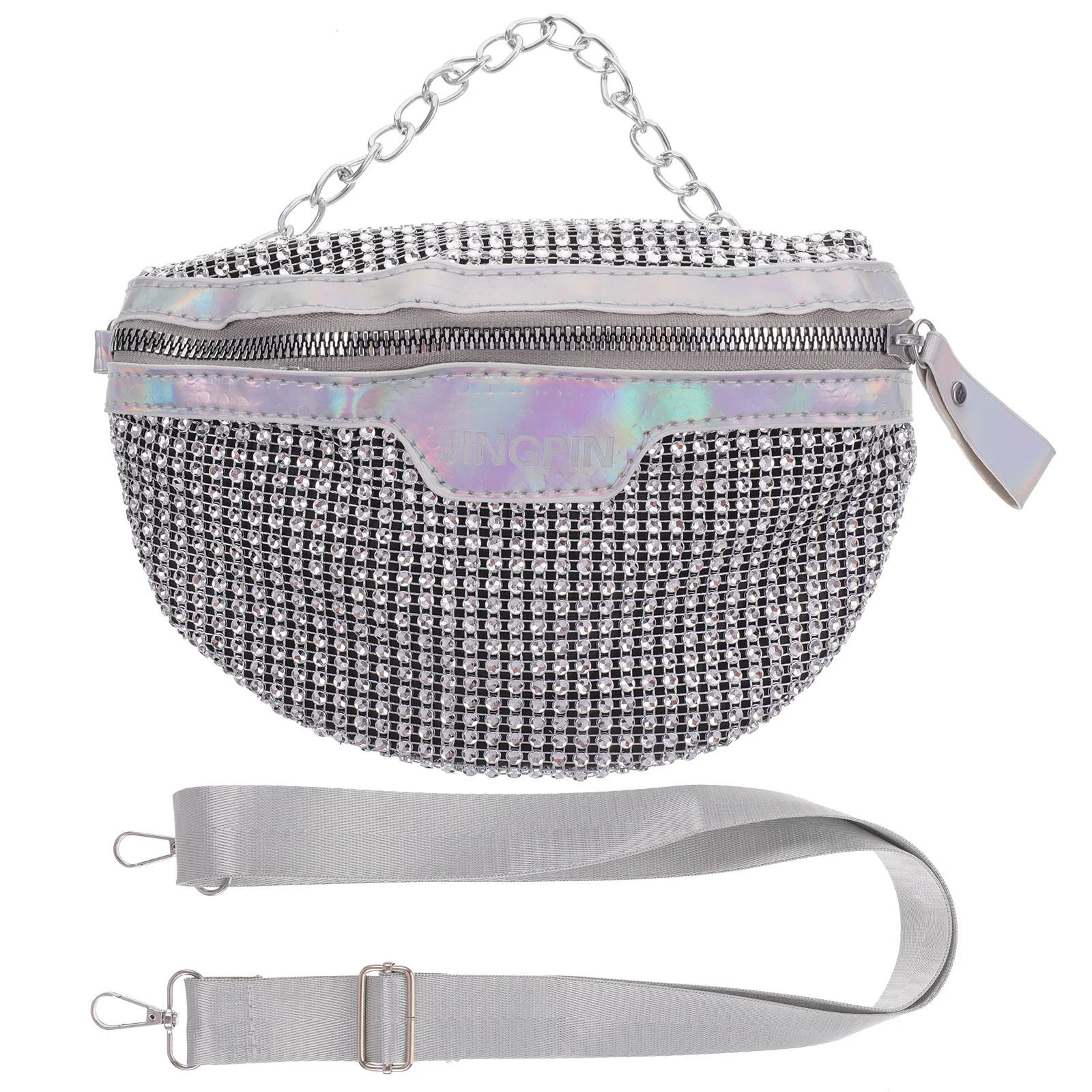 

Bright Diamond Waist Bag Women Fanny Plush Girl Storage Pouch for Shiny Shopping Ladies Wallet