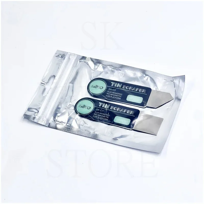 SIKO Phone Repair Tool Ultra Thin Tin Spatula BGA Reballing Scraper C1 C2 Wear-Resistant Glue Remover Flat Oblique Mouth Blade