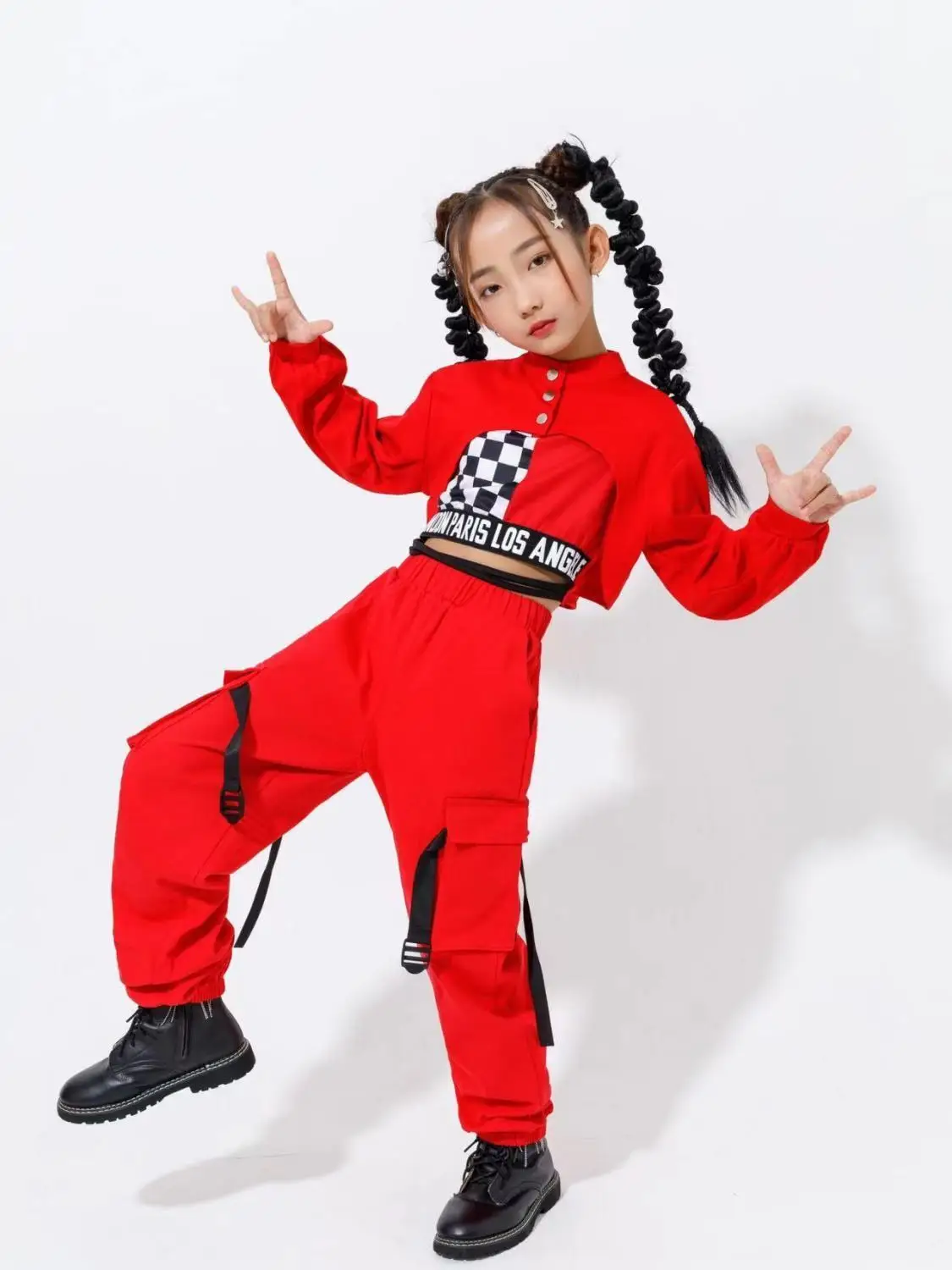 

Детские танцевальные костюмы, модные костюмы для выступлений, модное крутое платье для уличных танцев в стиле хип-хоп для девочек